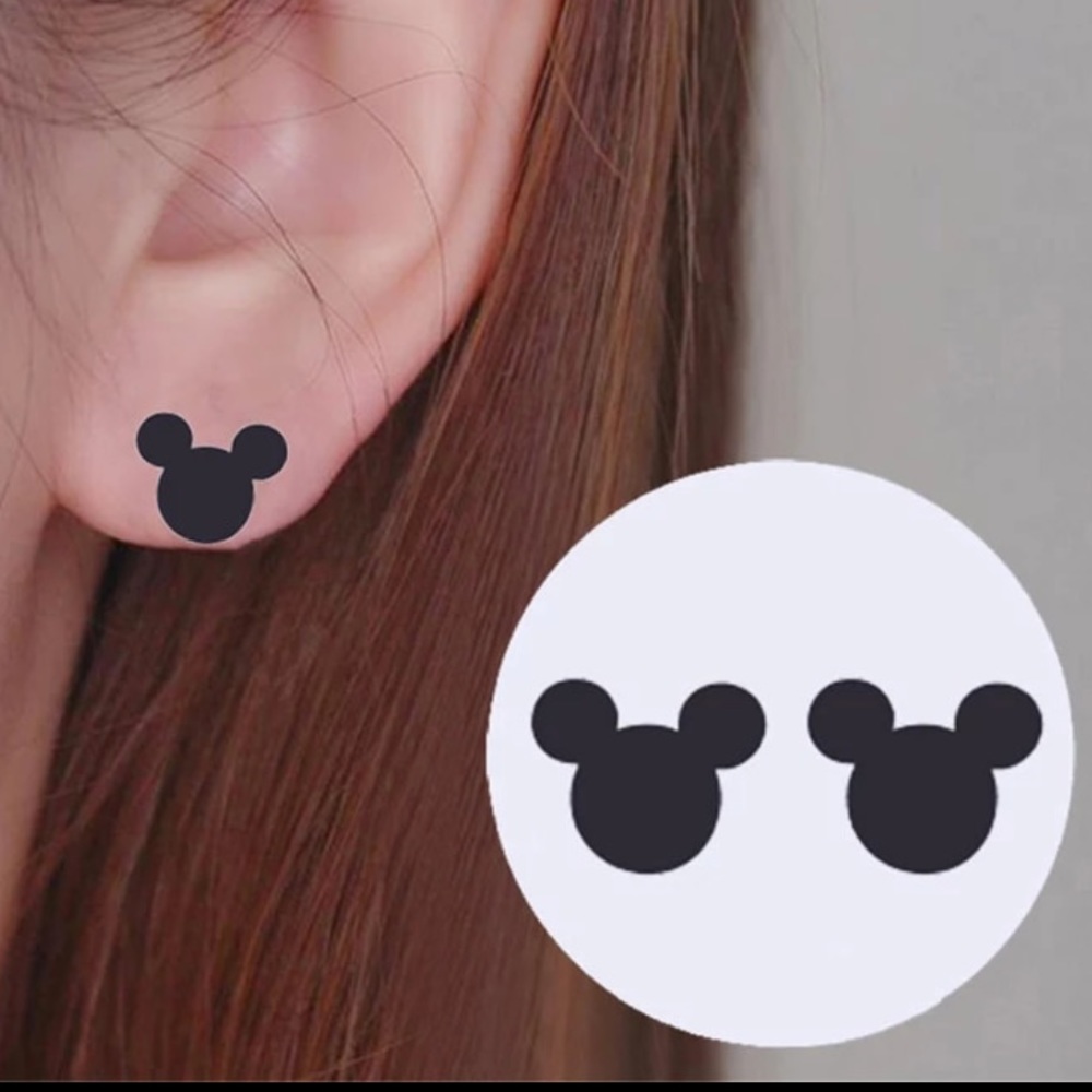 Cartoon Mickey Earrings for Women Stainless Steel - Picture 2 of 2
